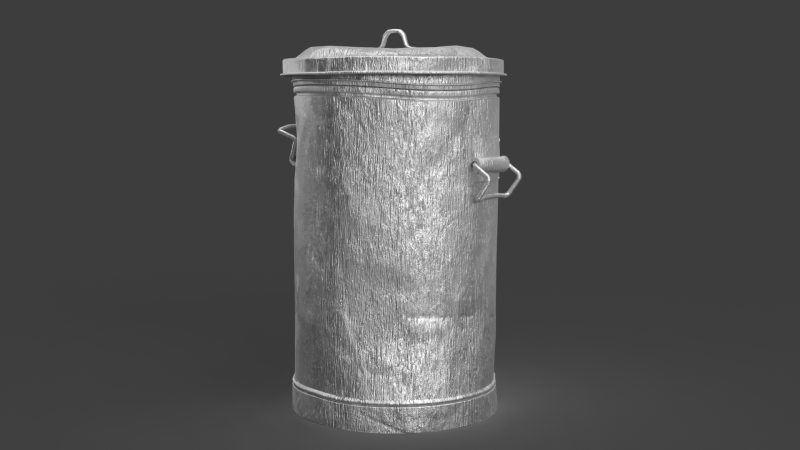 Trash Can - Printable Game Ready 3D Model .c4d .max .obj .3ds .fbx .stl .blend 