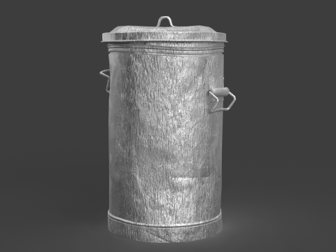 Trash Can - Printable Game Ready 3D Model
