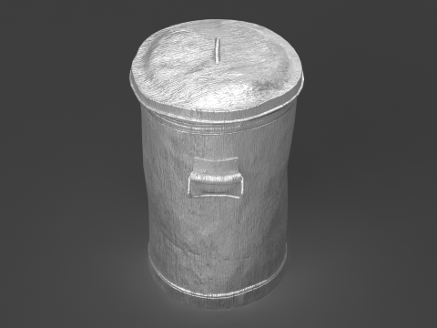 Trash Can - Printable Game Ready 3D Model