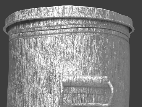 Trash Can - Printable Game Ready 3D Model