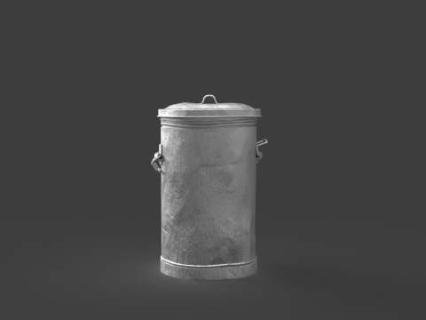 Trash Can - Printable Game Ready 3D Model