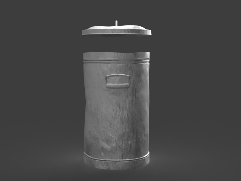 Trash Can - Printable Game Ready 3D Model