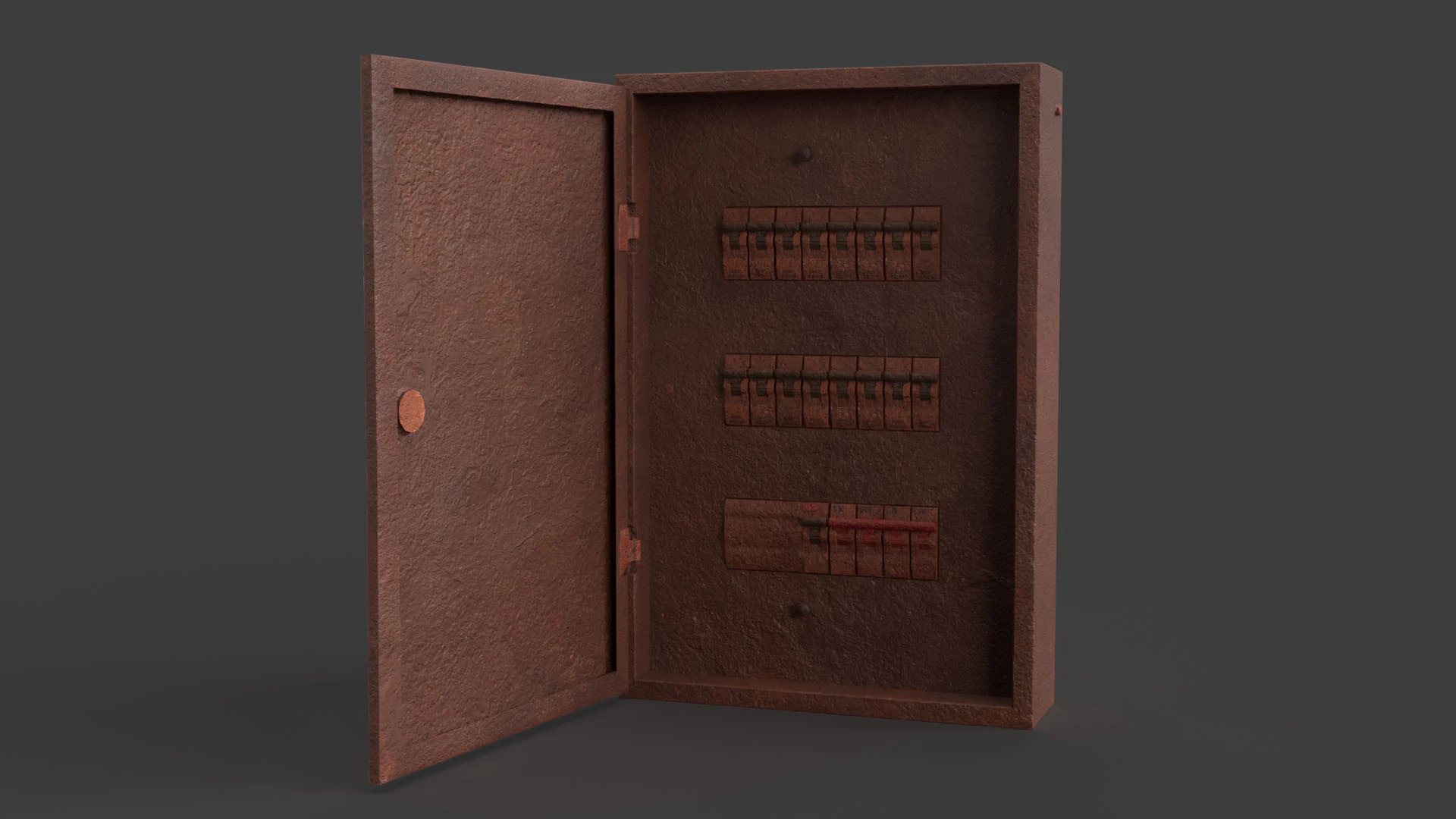 Rusted Power Box 3D Model .c4d .max .obj .3ds .fbx .stl .blend 