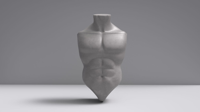 Male Torso Base Mesh 3D Model .c4d .max .obj .3ds .fbx .stl .blend 