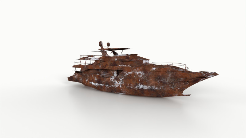 Shredded Scrap Yacht 3D 打印模型 .c4d .max .obj .3ds .fbx .stl .blend 