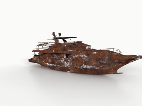 破碎的废游艇 3D 打印模型