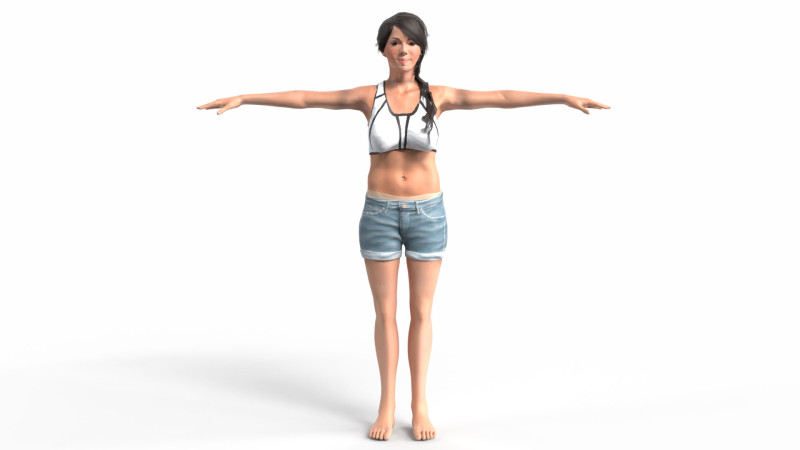 Mi Reina female character 3D Model .c4d .max .obj .3ds .fbx .stl .blend