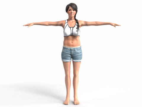 Mi Reina female character 3D Model