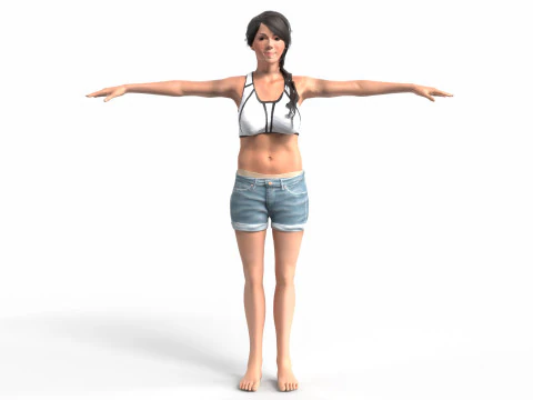 Personagem feminina de Mi Reina Modelo 3D