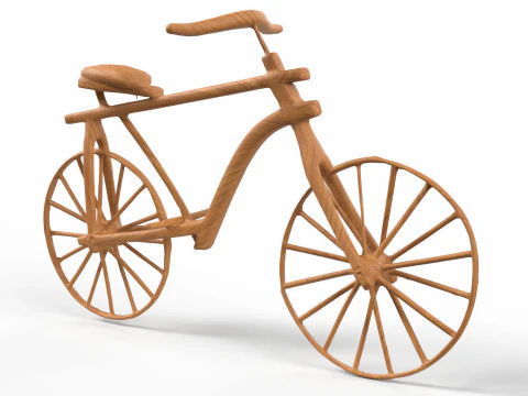 Wooden Old Vintage Bicycle 3D Model