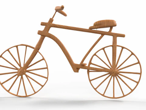 Wooden Old Vintage Bicycle 3D Model
