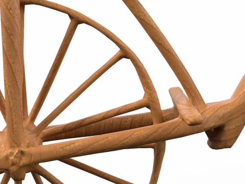 Wooden Old Vintage Bicycle 3D Model