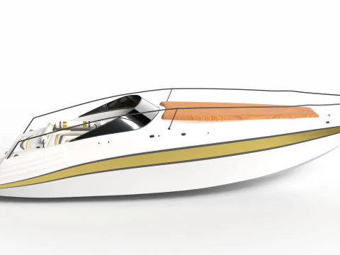 现代游艇 3D 模型