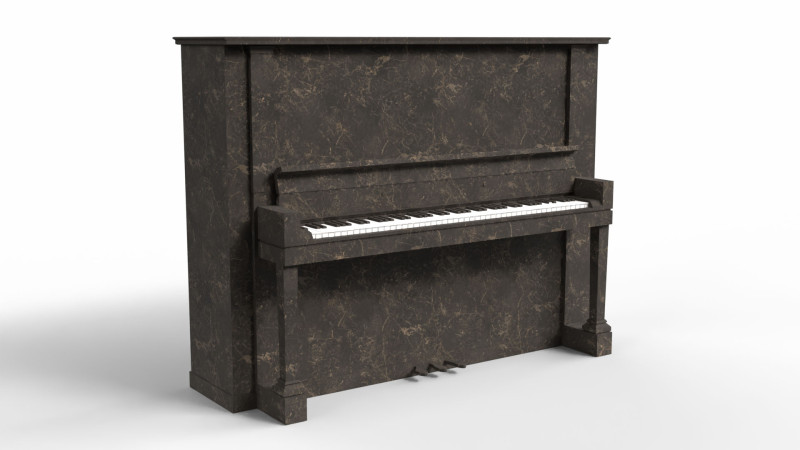 Glossy Wood Veneer Grand Piano 3D Модель .c4d .max .obj .3ds .fbx .stl .blend