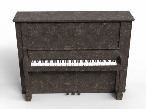 Glossy Wood Veneer Grand Piano 3D Модель