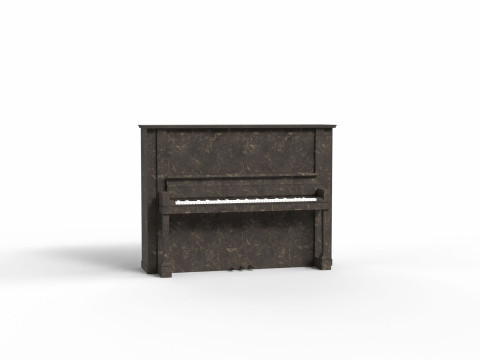Glossy Wood Veneer Grand Piano 3D Модель