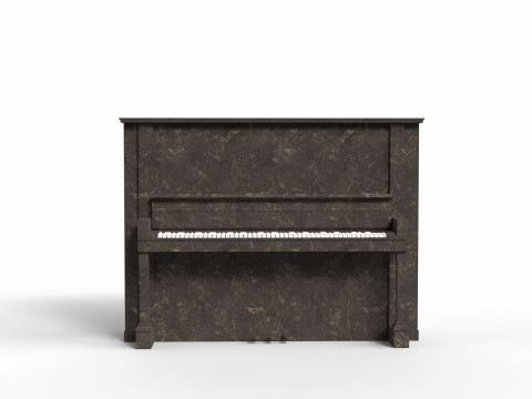 Glossy Wood Veneer Grand Piano 3D Модель