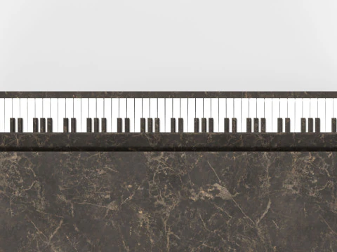 Pianoforte a coda in legno impiallacciato lucido Modello 3D