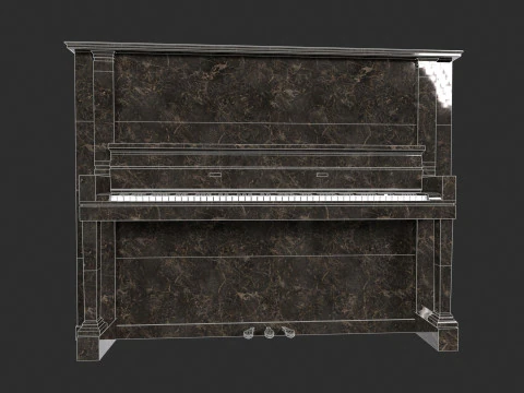 Pianoforte a coda in legno impiallacciato lucido Modello 3D