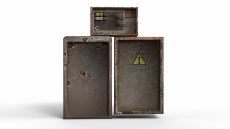 Electric Boxes Model 3D .c4d .max .obj .3ds .fbx .stl .blend