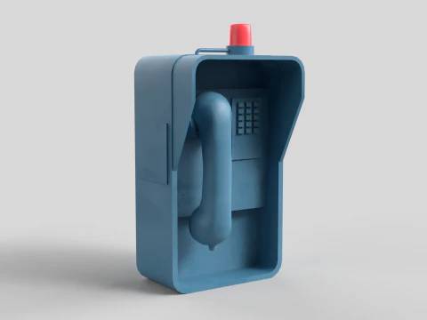 Retro Wall Telephone 3D Model