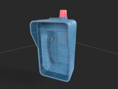 Retro Wall Telephone 3D मॉडल