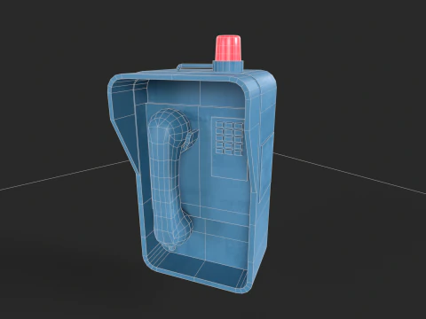 Retro Wall Telephone 3D Model