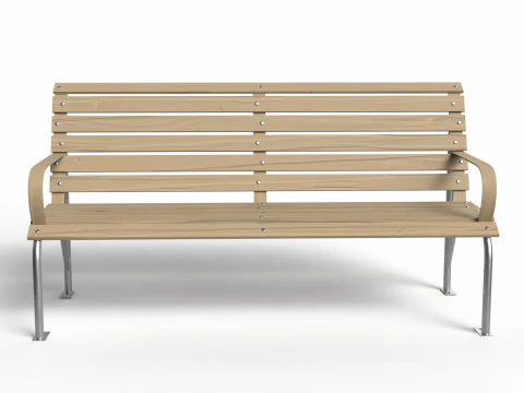 Realistic Park Bench 3D Model