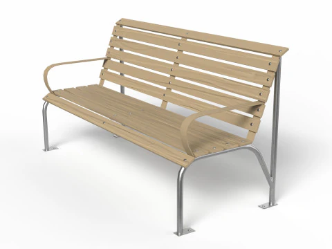 Realistic Park Bench 3D Model