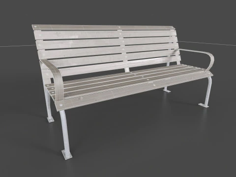 Realistic Park Bench 3D Model