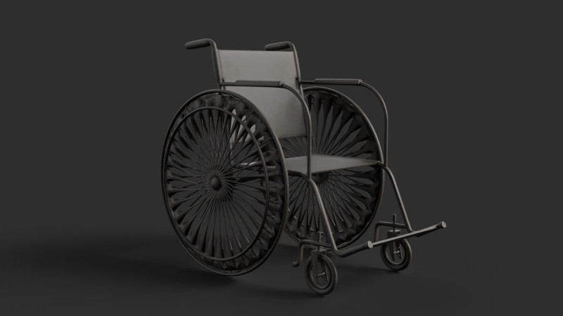 Realistic Wheelchair Model 3D .c4d .max .obj .3ds .fbx .stl .blend