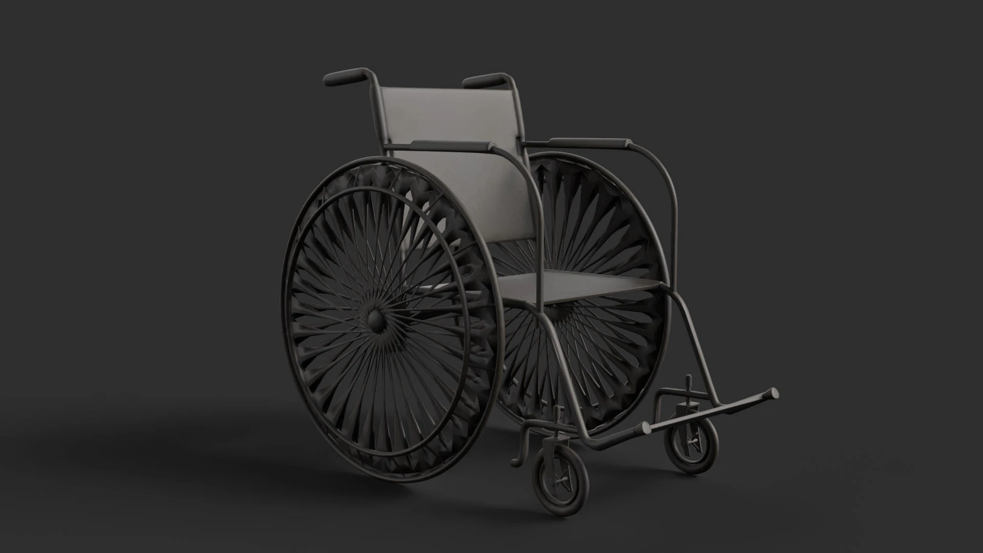 Realistic Wheelchair 3D Model .c4d .max .obj .3ds .fbx .stl .blend