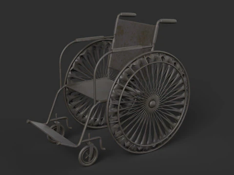 Realistic Wheelchair 3D Model
