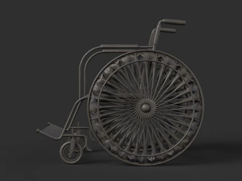 Realistic Wheelchair 3D Model