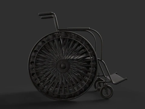 Realistic Wheelchair 3D Model