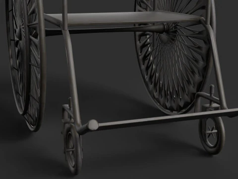 Realistic Wheelchair 3D Model