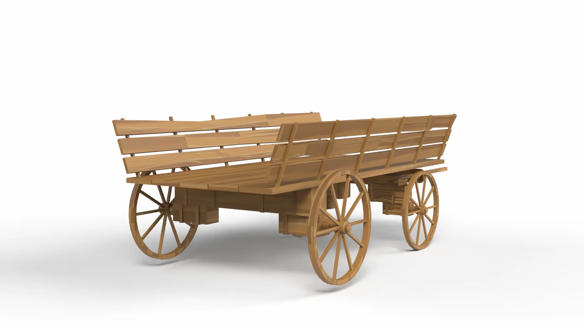 Medieval Wagon 3D Model .c4d .max .obj .3ds .fbx .stl .blend 