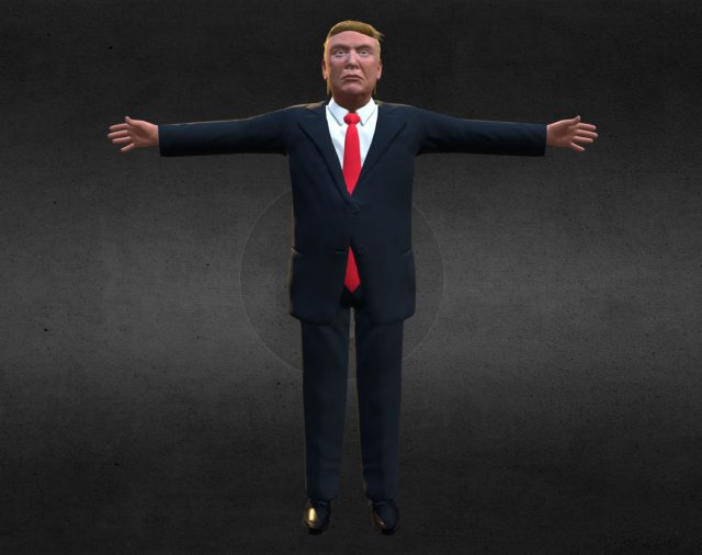 donald trump low poly Model 3D .c4d .max .obj .3ds .fbx .stl .blend 