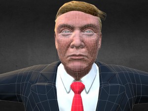 donald trump low poly Model 3D