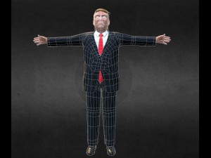 donald trump low poly Model 3D