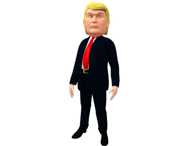donald trump caricature 3D 模型 .c4d .max .obj .3ds .fbx .stl .blend 