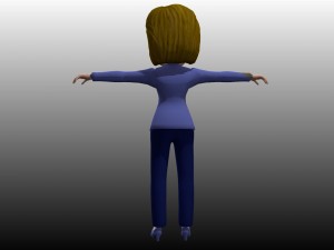 hillary clinton caricature low poly rigged 3D Модель