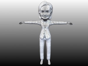 hillary clinton caricature low poly rigged 3D Модель