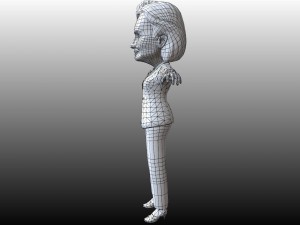 hillary clinton caricature low poly rigged 3D Модель
