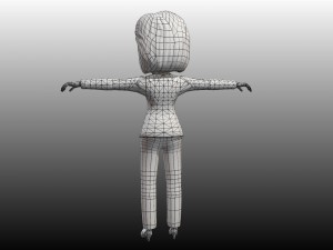 hillary clinton caricature low poly rigged 3D Модель