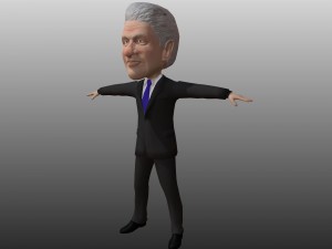 bill clinton caricature Modello 3D
