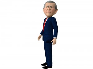 george bush caricature 3D Model
