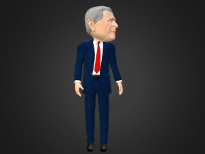 george bush caricature Modelo 3D