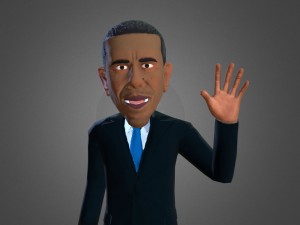 barack obama caricature 3D Model