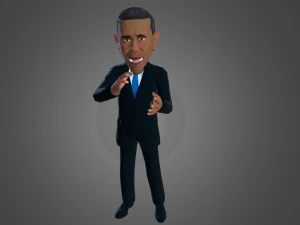 barack obama caricature 3D Model